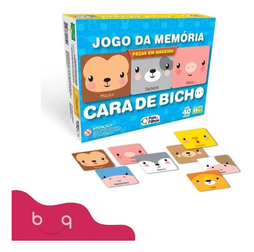 Jogo Da Memoria Infantil Em Mdf Cara De Bichos Pais E Filhos